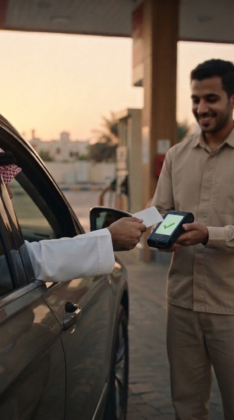 دفع بالبطاقة في محطة الوقود