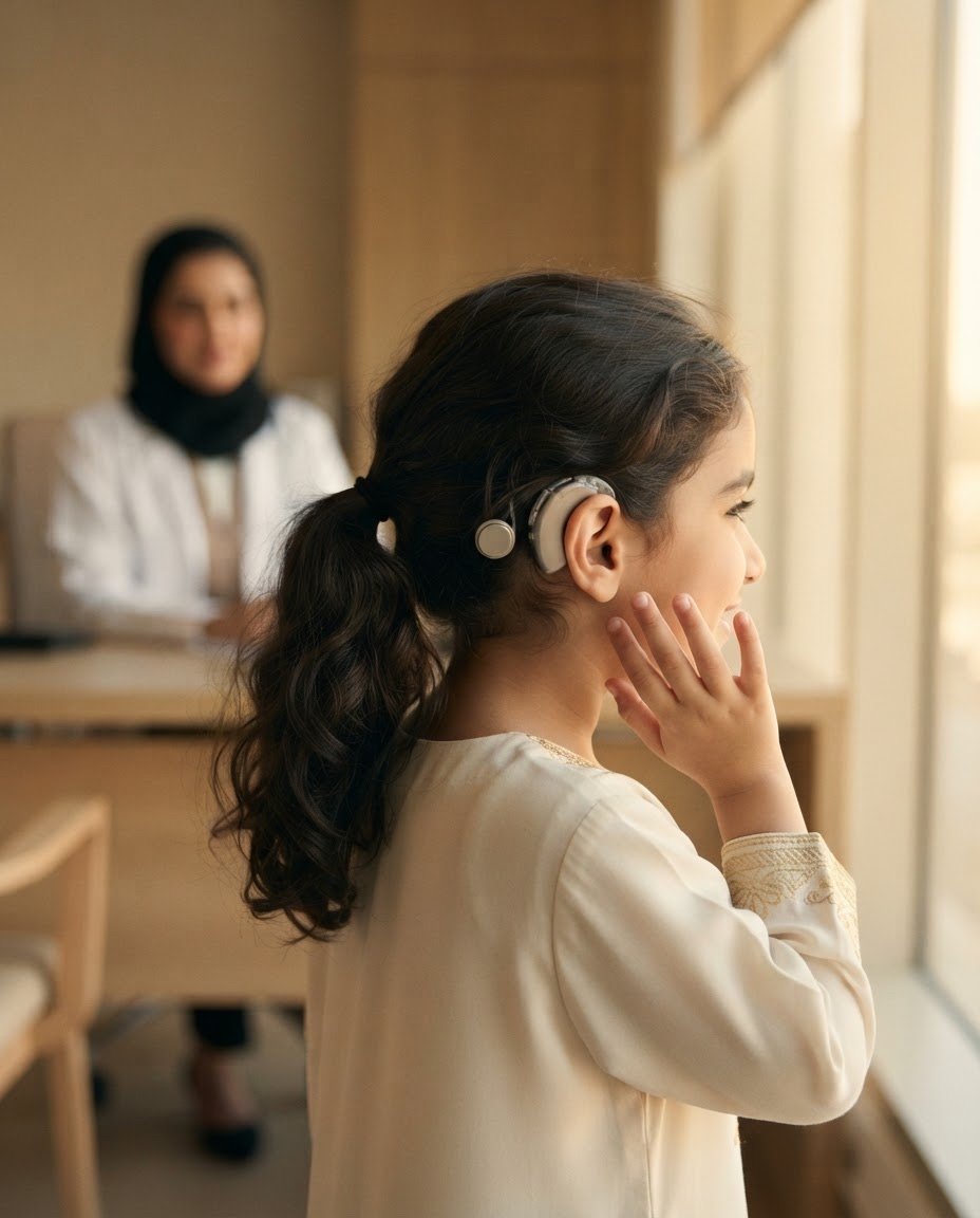 طفلة بزراعة قوقعة تسمع لأول مرة